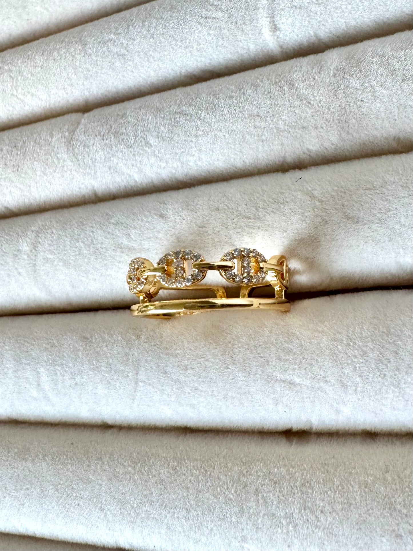 Soleil 18K gold-plated adjustable ring