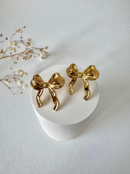 Golden Bow Studs