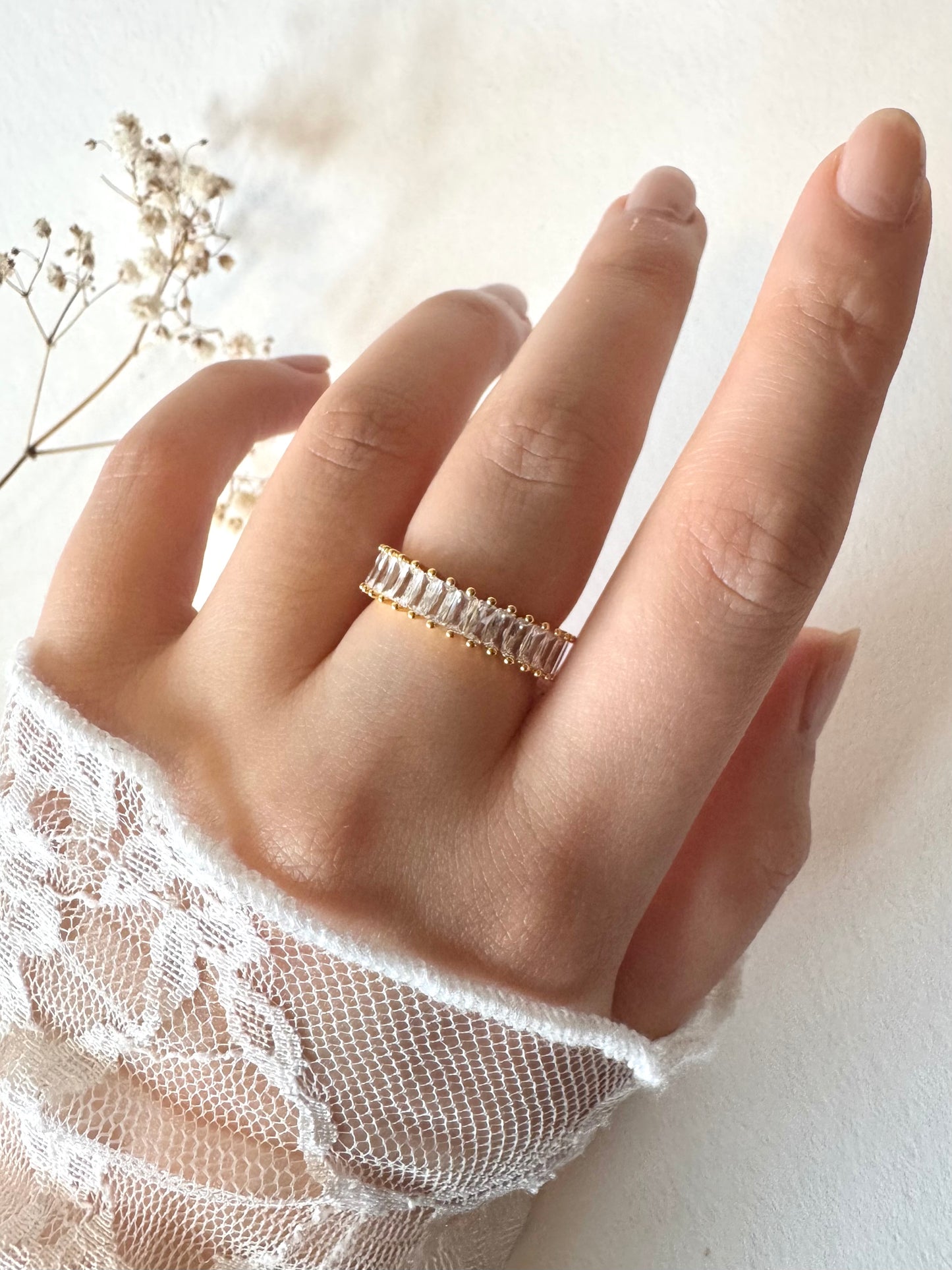 Luna 18K gold-plated adjustable ring