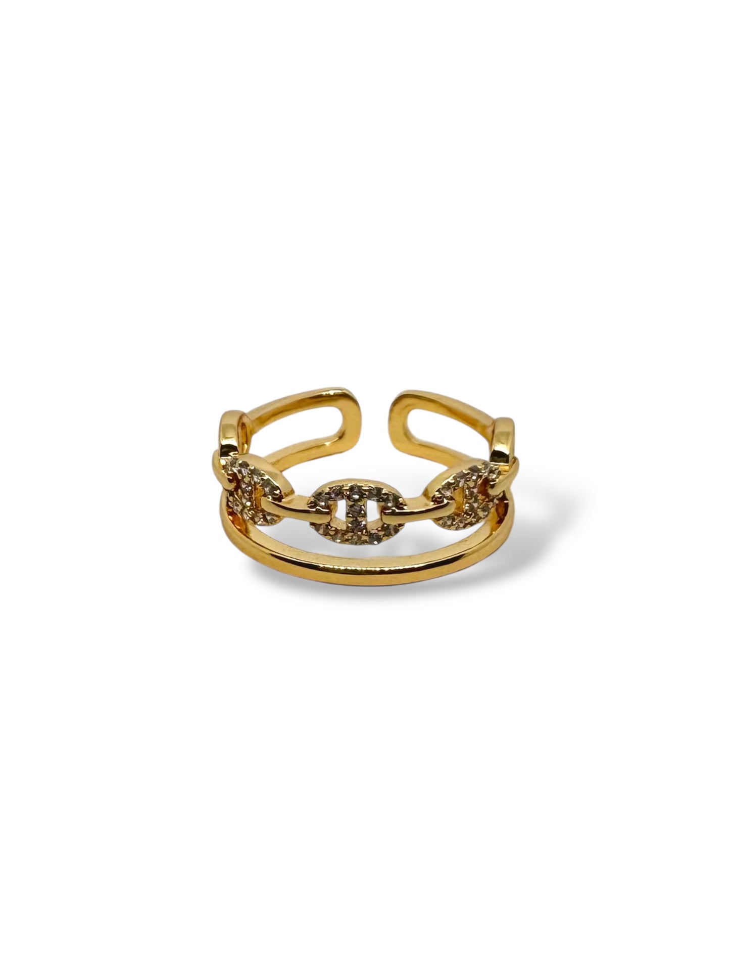Soleil 18K gold-plated adjustable ring
