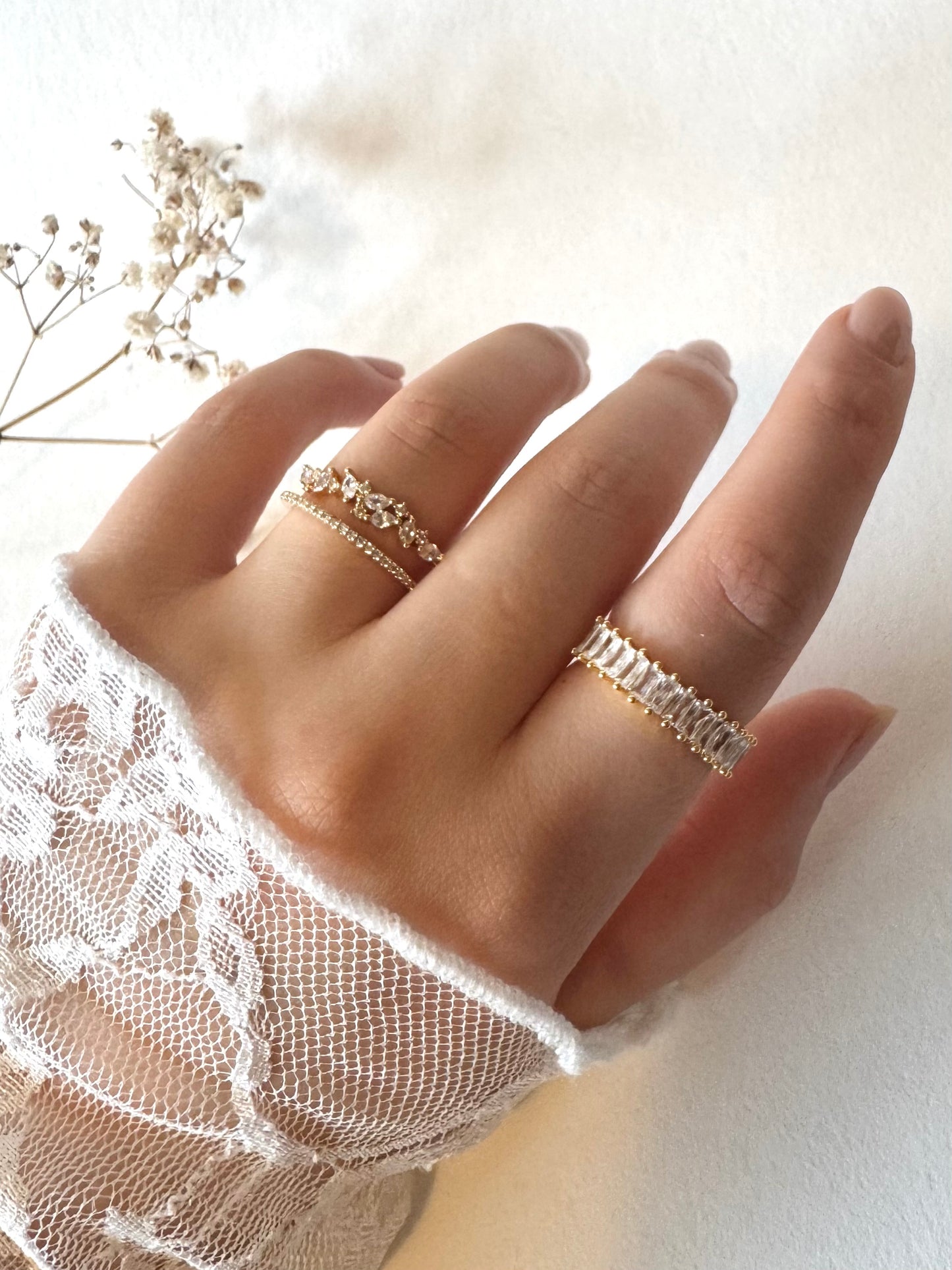 Fiore 18K gold-plated adjustable ring