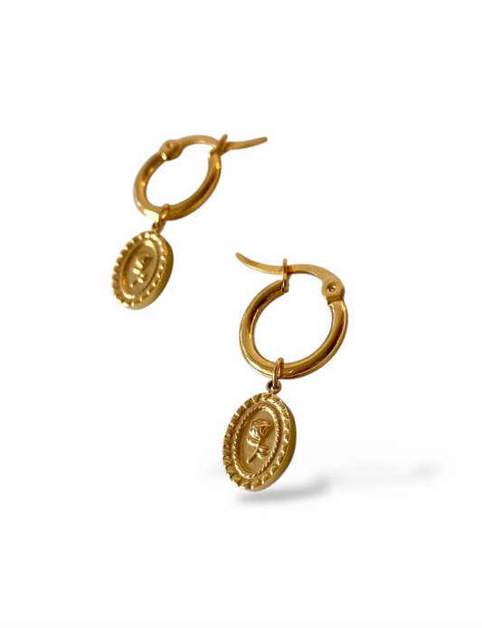 Rosa Charm Hoop Earrings