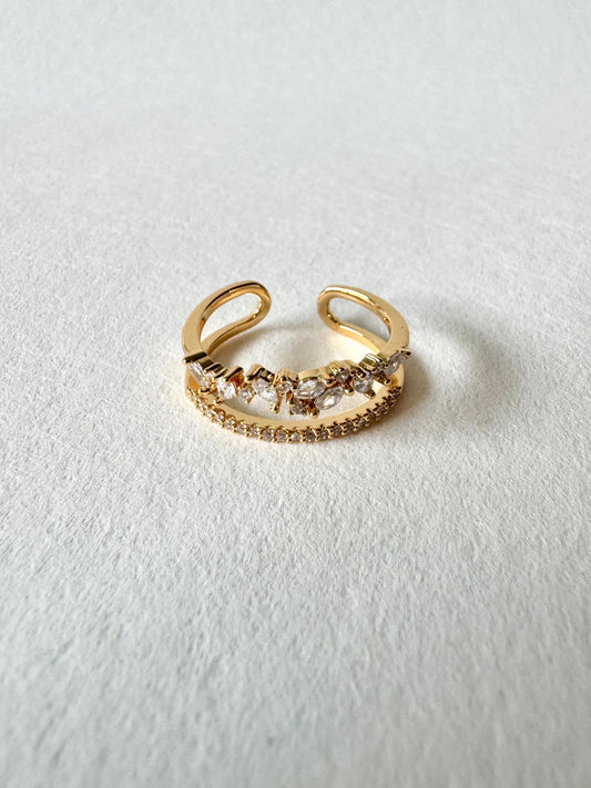 Fiore 18K gold-plated adjustable ring