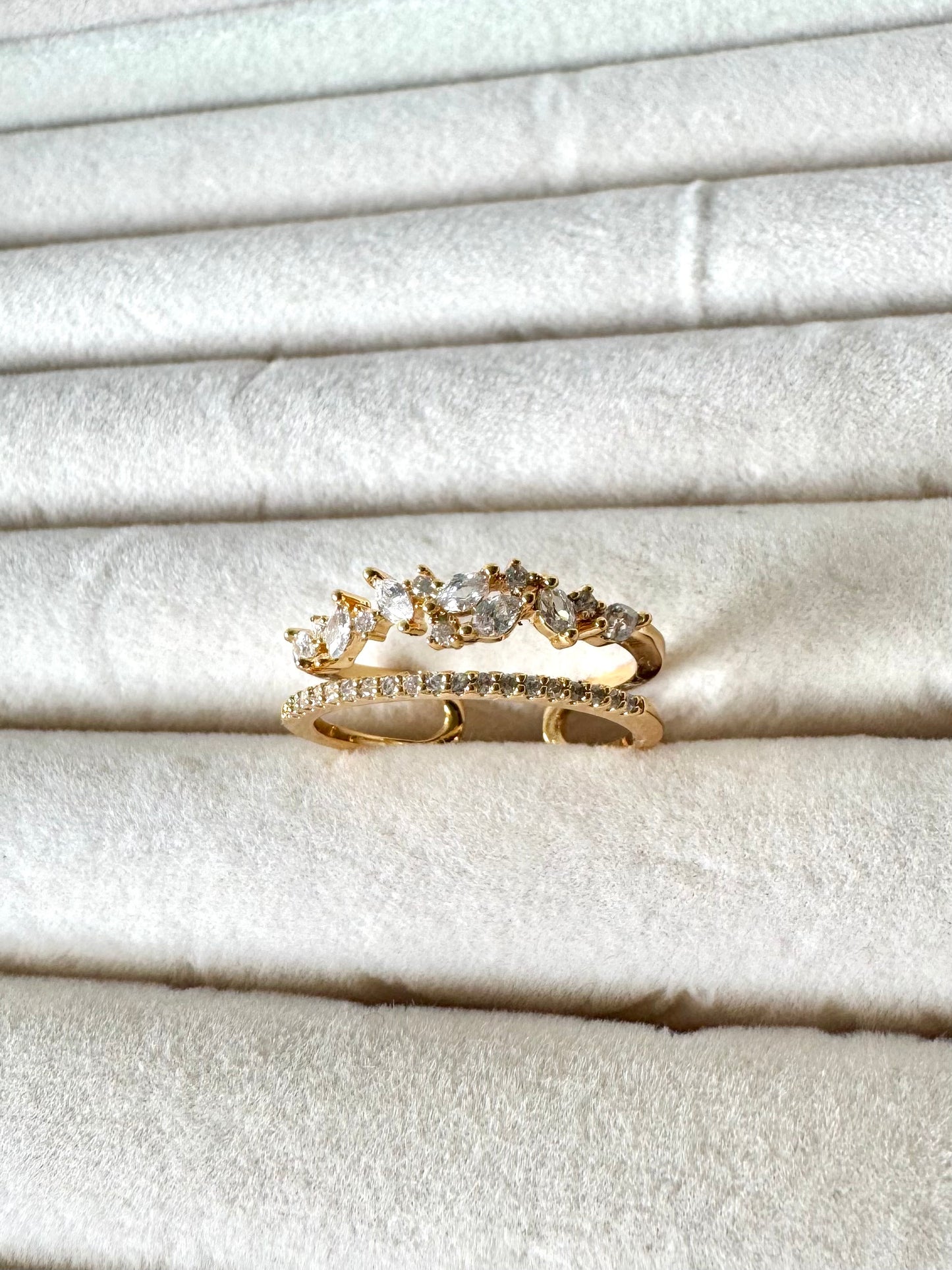 Fiore 18K gold-plated adjustable ring