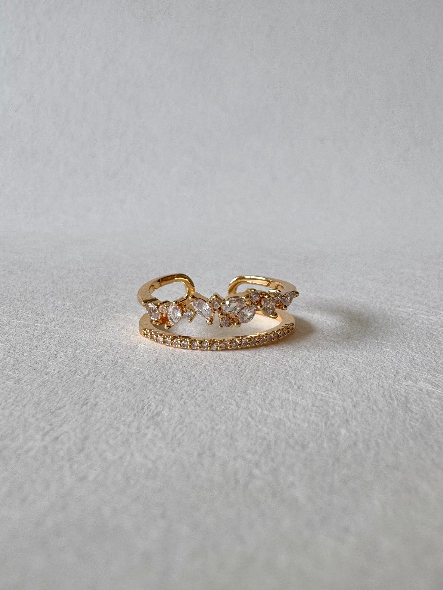Fiore 18K gold-plated adjustable ring
