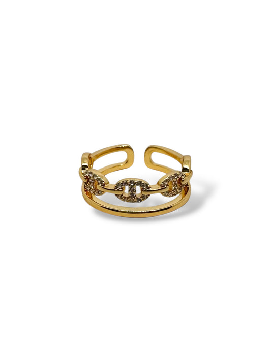 Soleil 18K gold-plated adjustable ring