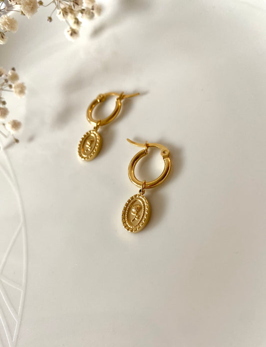 Rosa Charm Hoop Earrings