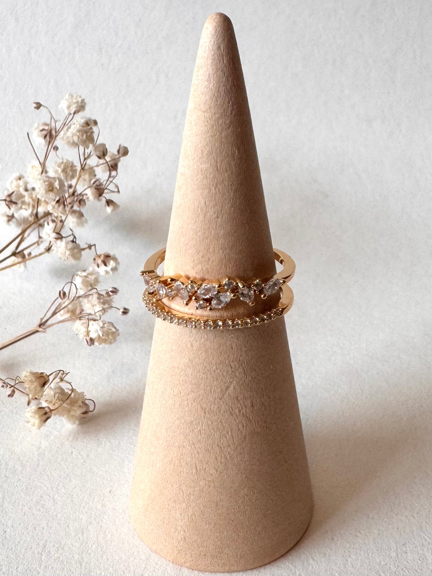 Fiore 18K gold-plated adjustable ring