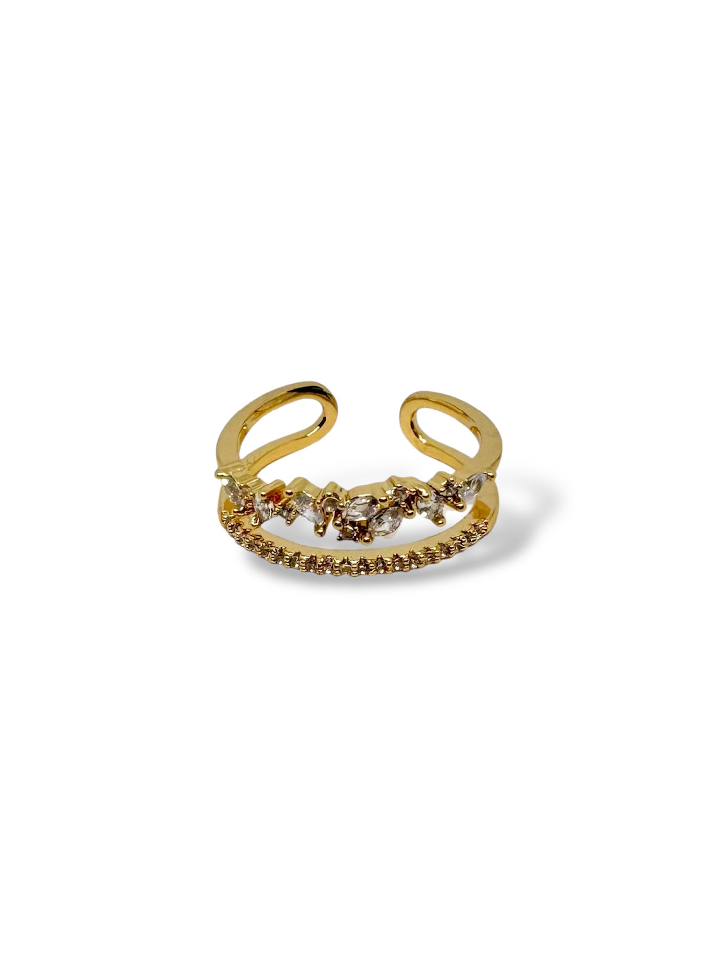 Fiore 18K gold-plated adjustable ring