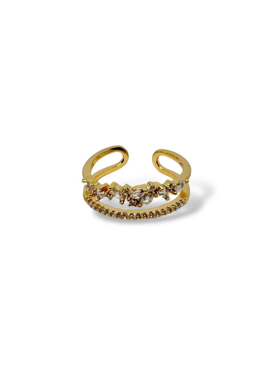 Fiore 18K gold-plated adjustable ring